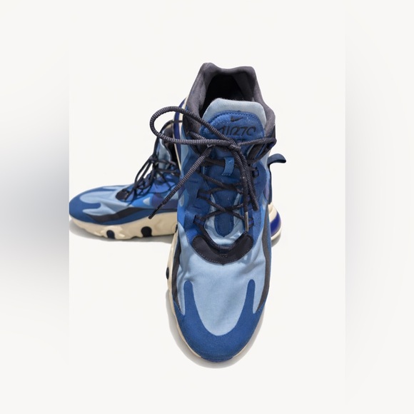 NWOT-Nike Air Max 270 React Blue Men’s 13 Athletic Sneakers - Picture 4 of 12